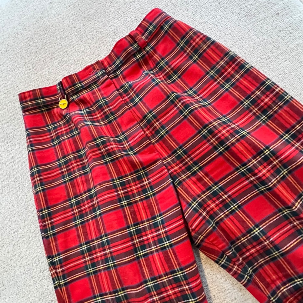 Vintage Stone Harbor by Maverick Red Plaid Pants Tartan Straight Leg Trousers 14